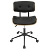 Lumisource Lombardi Adjustable Office Chair in Walnut and Black OC-JY-LMB WL+BK